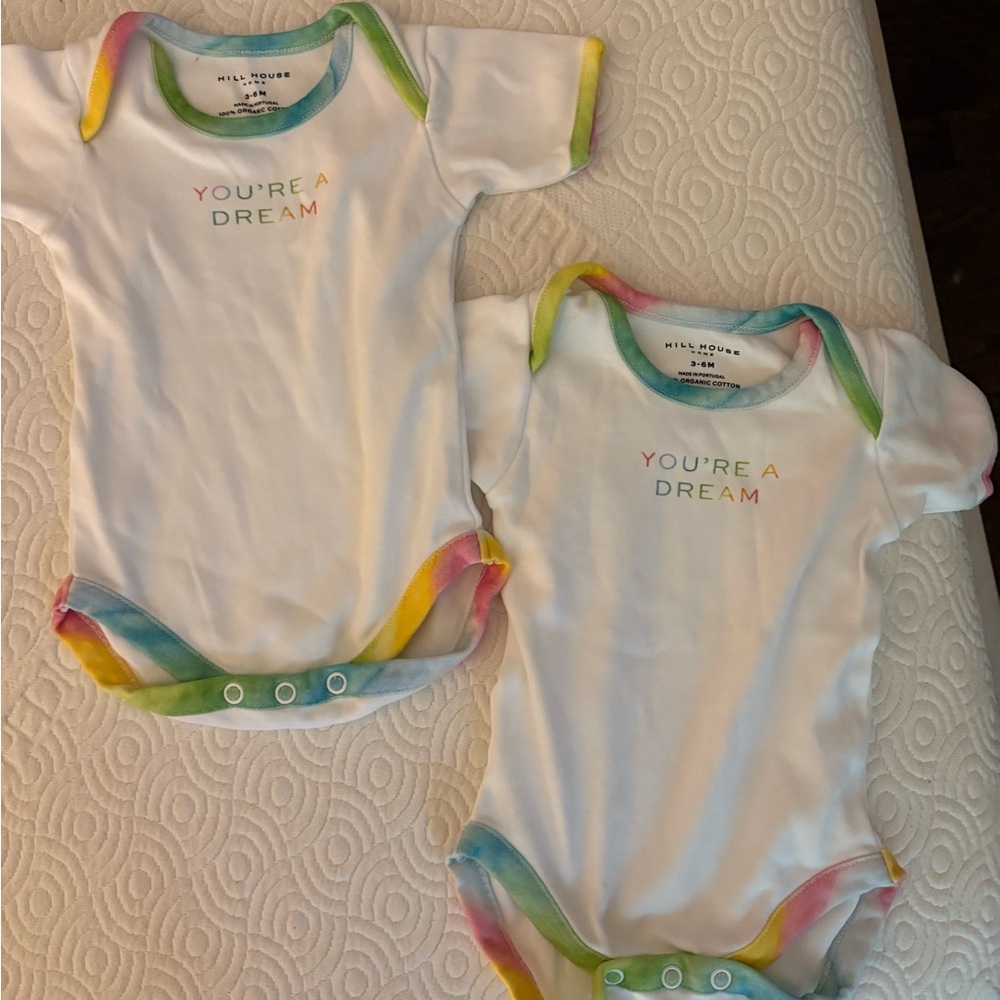 LOT OF 2- Hill House White and Blue Bodysuit One Piece